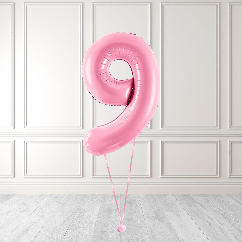 Tallballong Kit Baby Rosa med Helium - Velg ditt tall