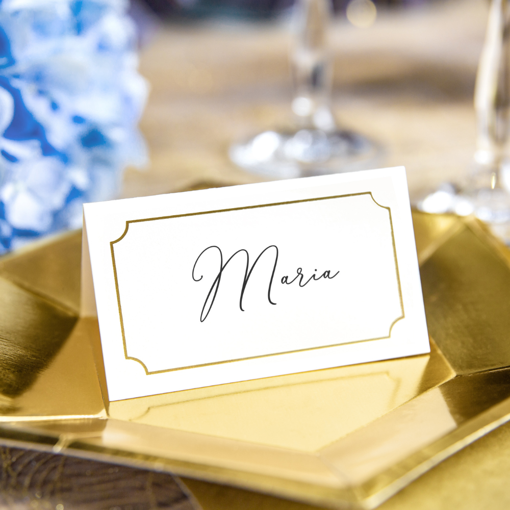 Bordkort med Gullramme 10 stk.