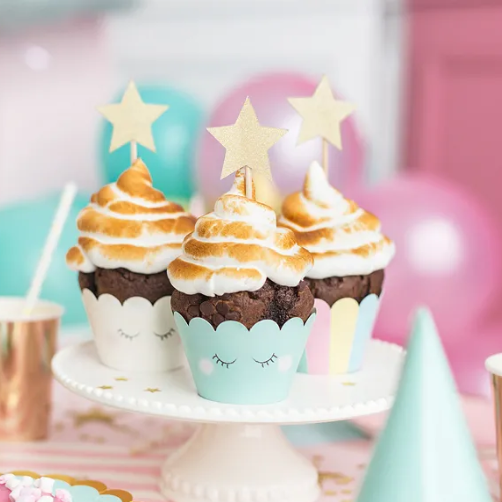 Gullstjerne Kaketopper 6 stk.