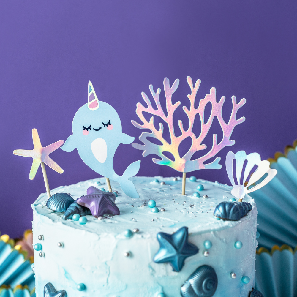 Narhval Kaketopper 4 stk.