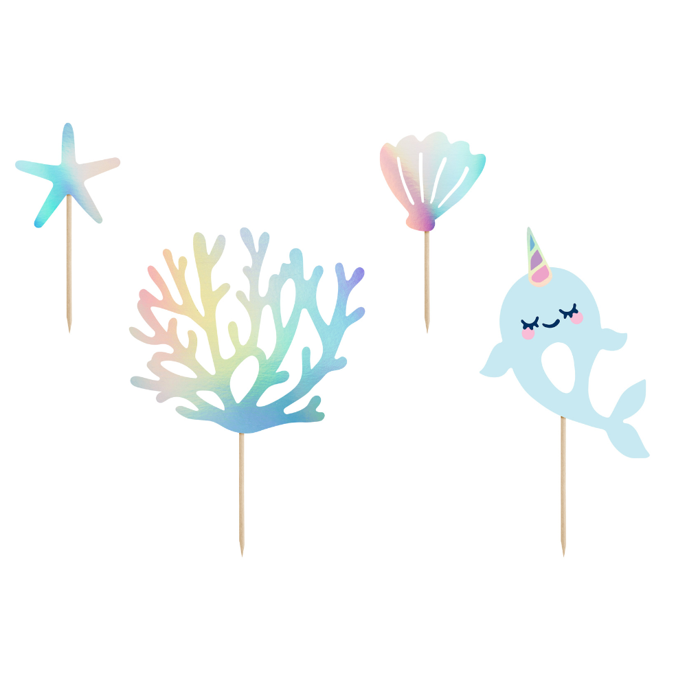 Narhval Kaketopper 4 stk.