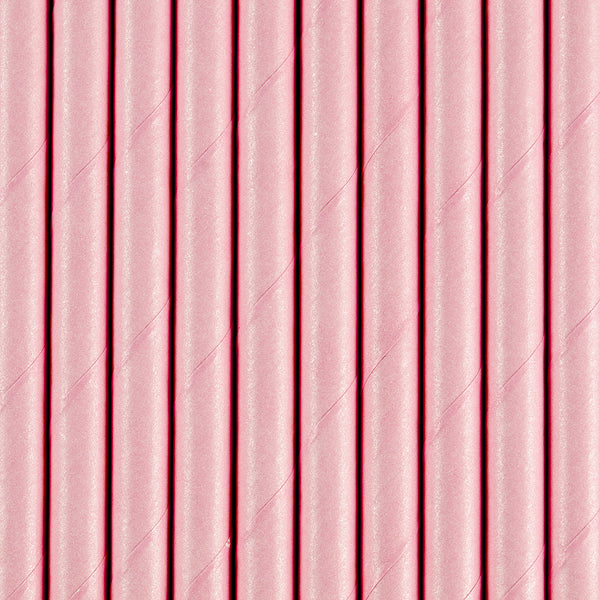 Sugerør Lys Rosa 10 stk