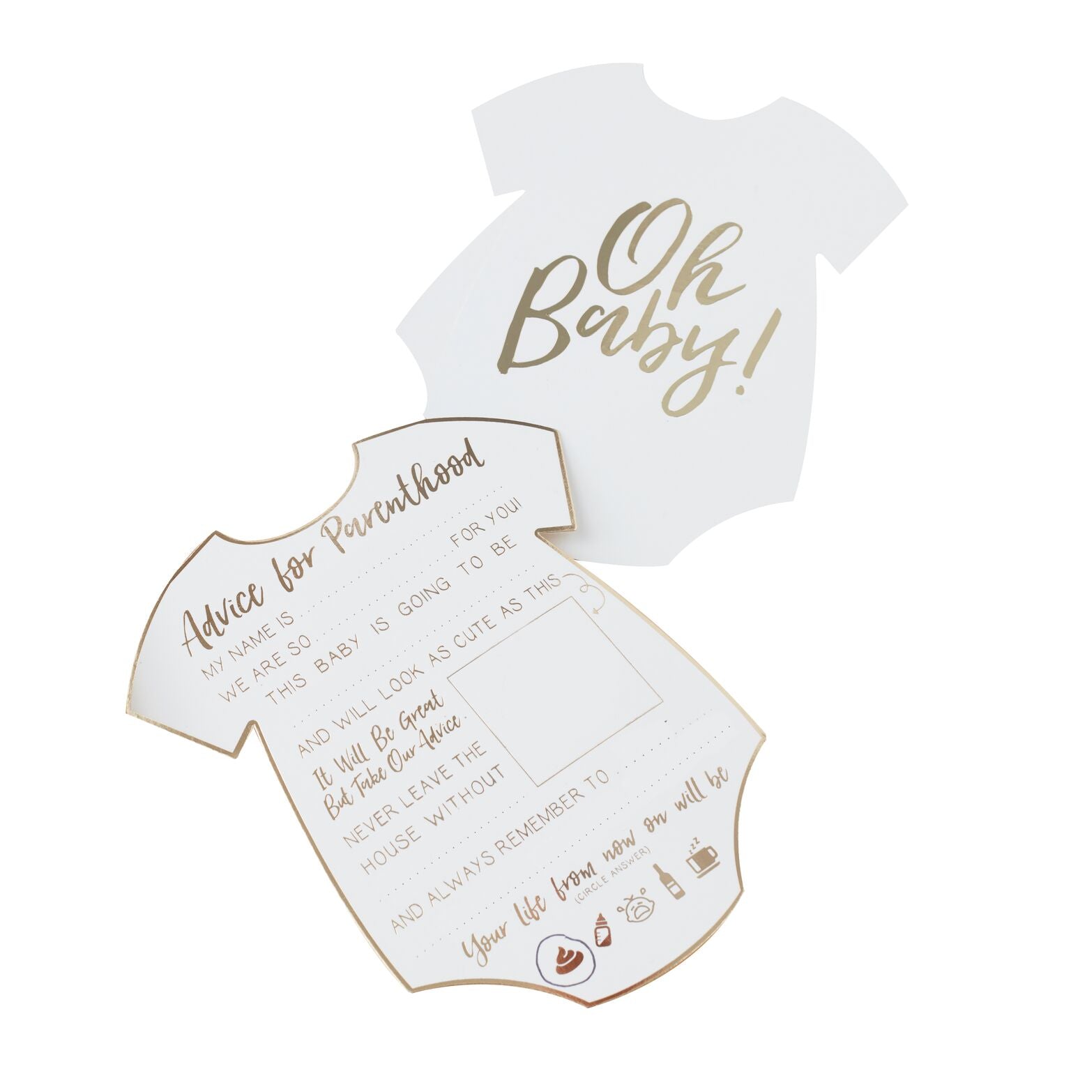 Babyshower Body Kort m. Tips 10 stk.