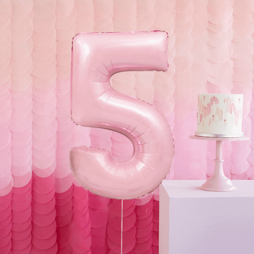 Tallballong Pastell Rosa - Velg Ditt Tall - folieballong fra Grabo