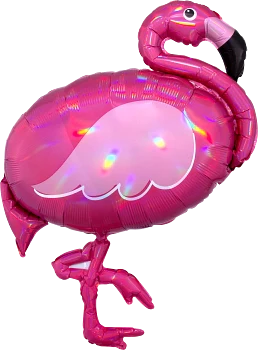 Holografisk Flamingo - folieballong fra Anagram