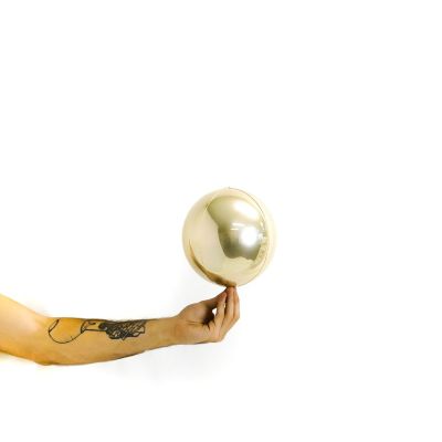 Orbz folieballong hvitt gull 18 cm