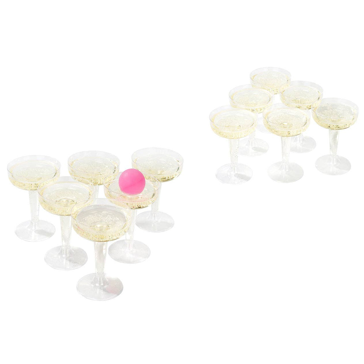Prosecco Pong drikkespill med plastglass og rosa baller til utdrikningslag – bilde 8