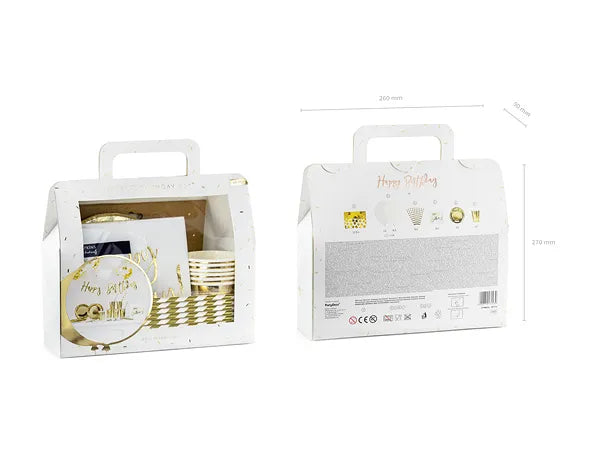 Dekorasjonspakke Happy Birthday Gull - 6 pers