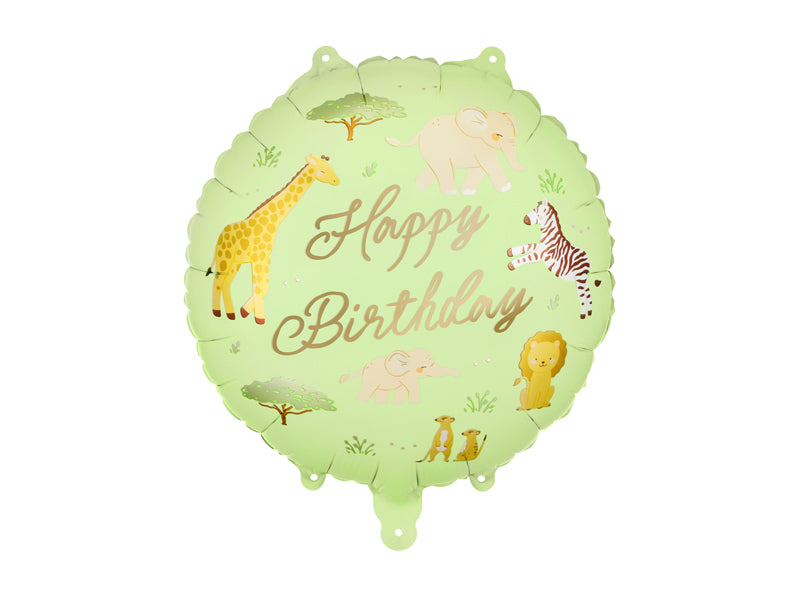 Happy Birthday Safari Folieballong 35 cm