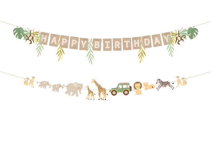 Happy Birthday Safari Banner 180 cm