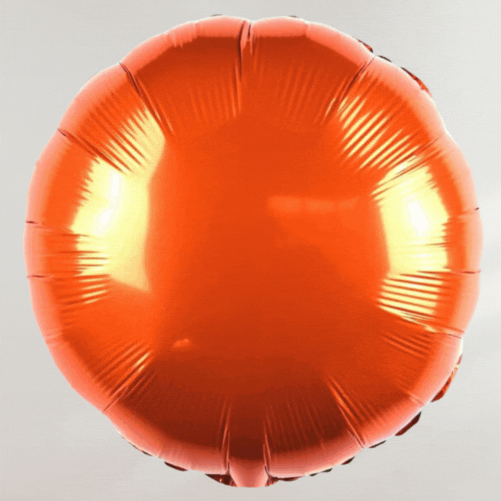 Oransje Rund Ballong - folieballong fra Unique