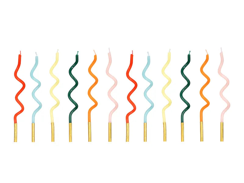 Kakelys Krøllete Regnbue 14cm - 12stk