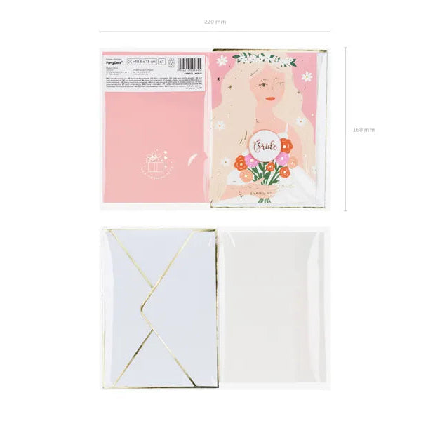 Kort til Brud med Bride Pin - 10,5 x 15 cm