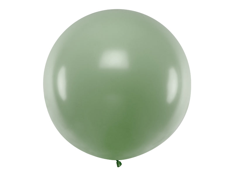 Stor Rund Ballong 1 Meter Rosmarin Grønn Pastell