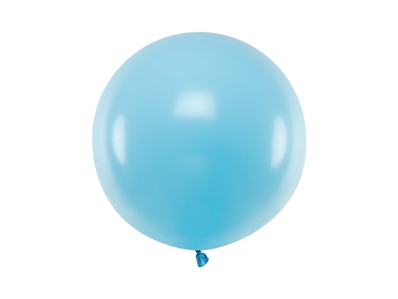 Stor Rund Ballong 60 cm Lys Blå Pastell