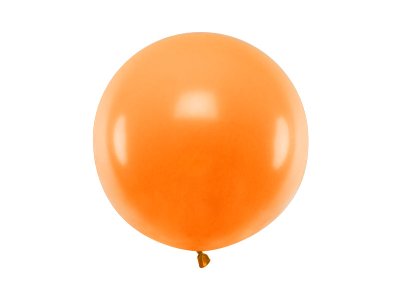 Stor Rund Ballong 60 cm Mandarin Oransje Pastell