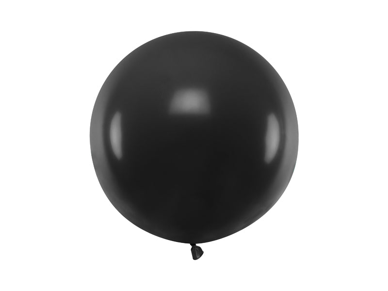 Stor Rund Ballong 60 cm Sort Pastell