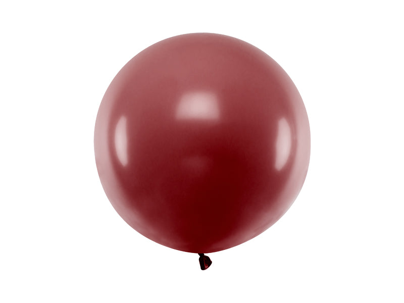 Stor Rund Ballong 60 cm Burgunder Pastell