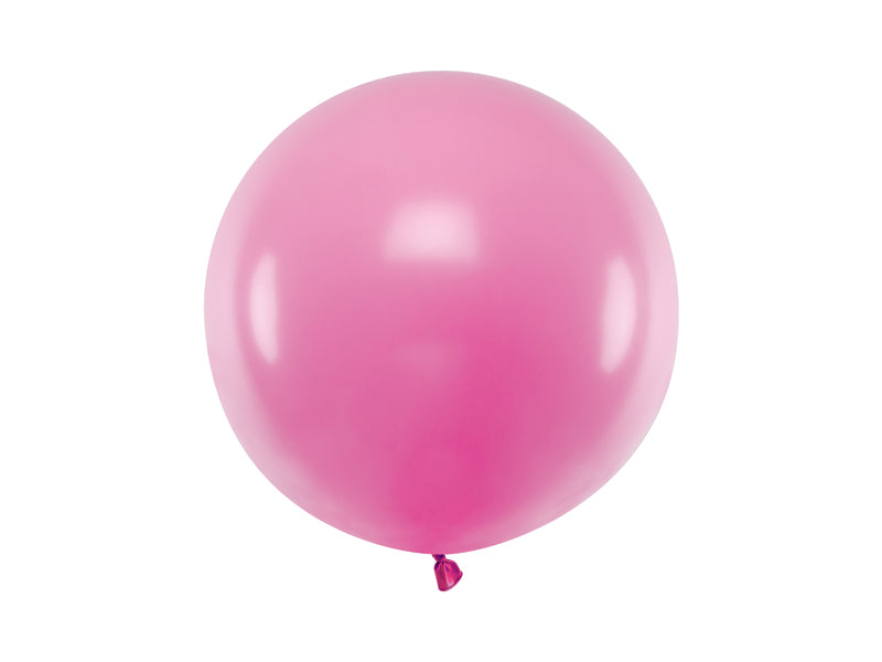 Stor Rund Ballong 60 cm Fuchsia Pastell