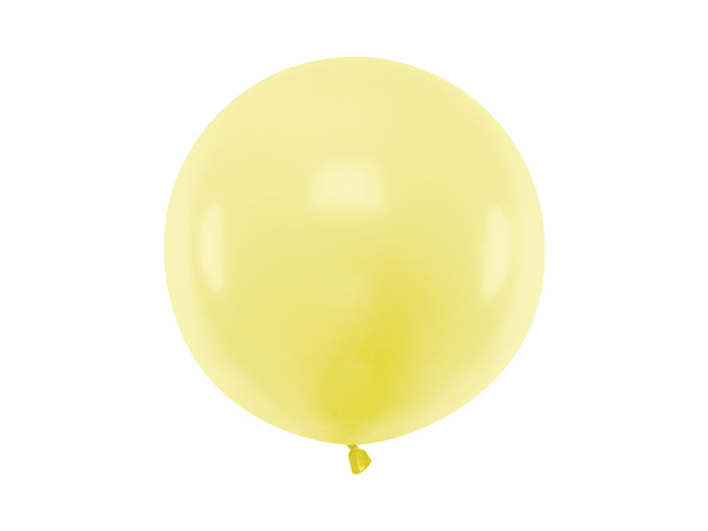Stor Rund Ballong 60 cm Lys Gul Pastell