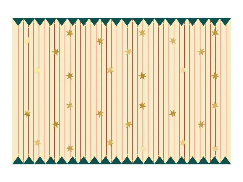 Papirduk Striper og Stjerner - 180x120 cm