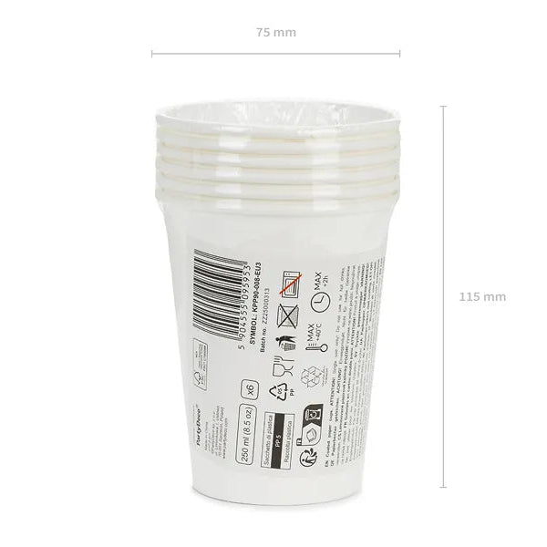 Papirkopp Hvit 250 ml - 6 stk