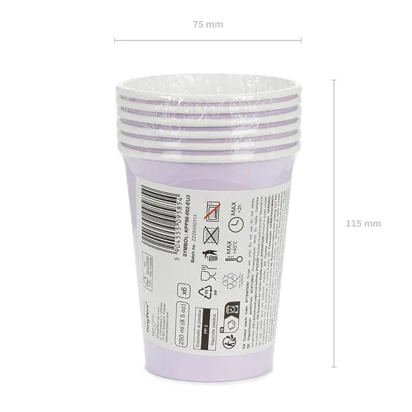 Papirkopp Lavendel 250 ml - 6 stk