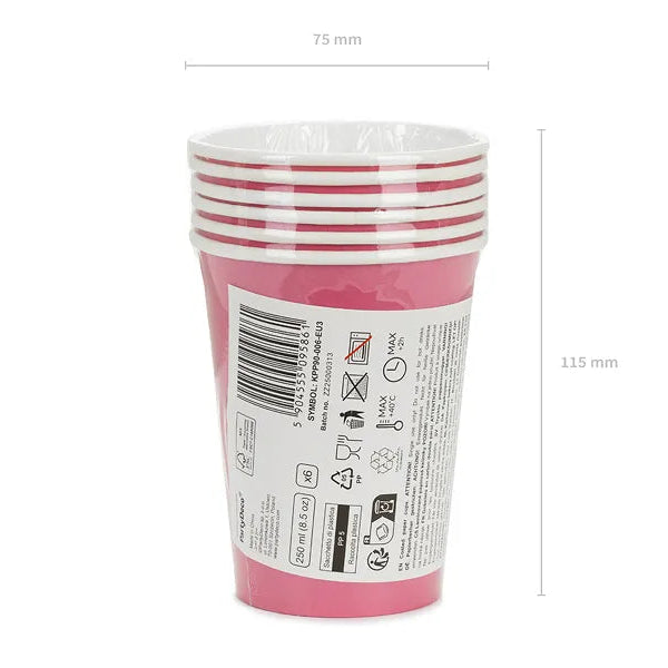 Papirkopp Mørk Rosa 250 ml - 6 stk