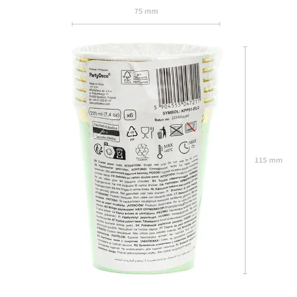 Papirkopper Fargemiks 220 ml - 6 stk