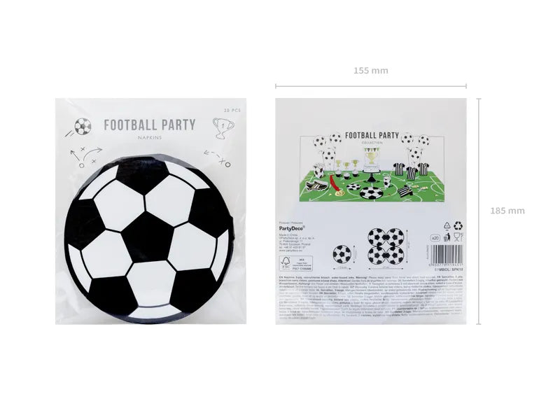Papirservietter Fotball 13,5cm - 20 stk