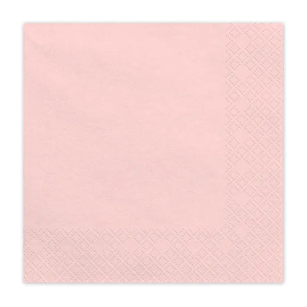 Papirservietter Lys Rosa 33x33 cm - 20 stk