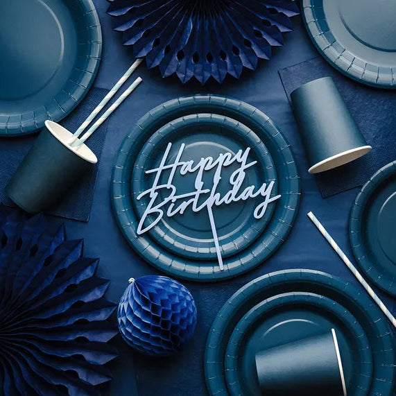 Papirtallerkener Mørkeblå 23 cm - 6 stk