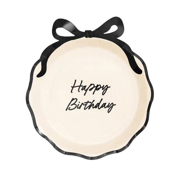 Papirtallerkener "Happy Birthday" 24 cm - 6 stk