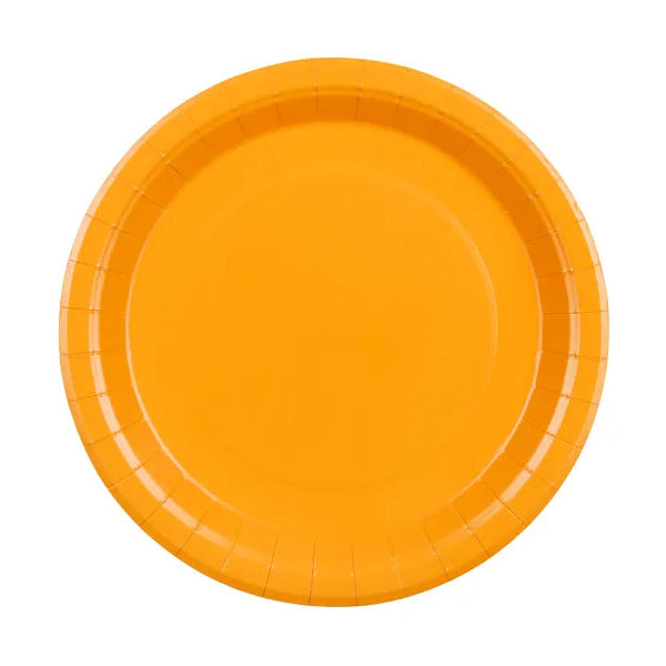 Papirtallerkener Oransje 23 cm - 6 stk