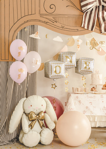 Mus med Nummer 1 Ballonger Rosa 30 cm - 50 stk - bilde 2