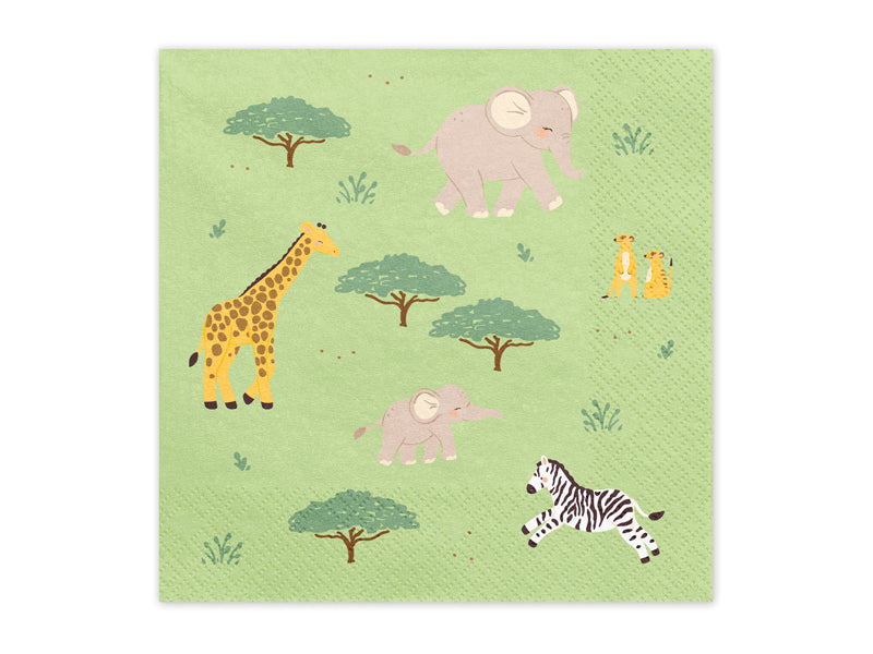 Safari Servietter 33x33 cm - 12 stk