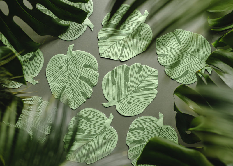 Monstera Blad Servietter Grønn - 12 stk - bilde 2