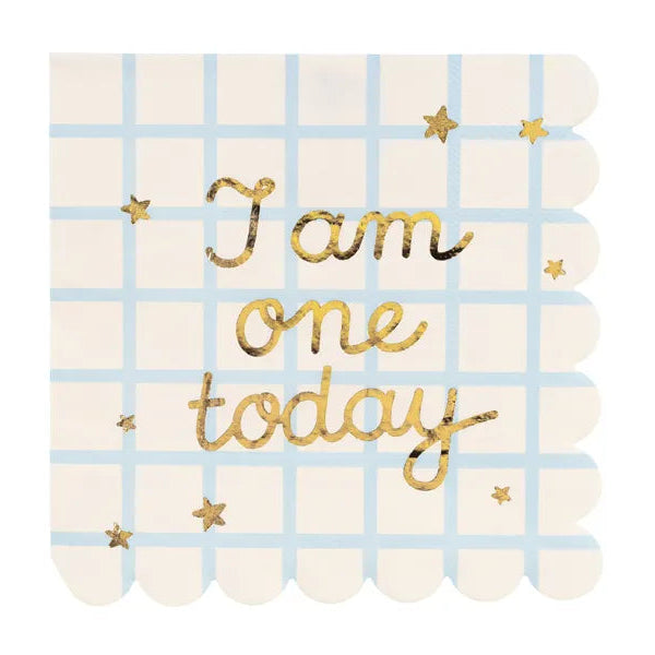 Servietter "I am one today" beige 33x33 cm - 12 stk