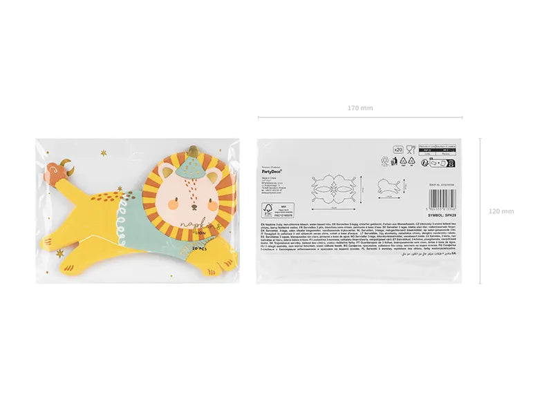 Servietter Løve 16x10 cm - 20 stk