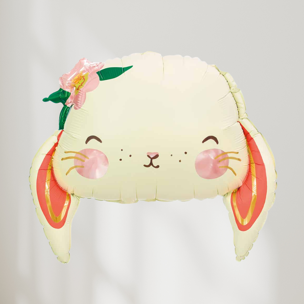 Kanin med Blomst Folieballong