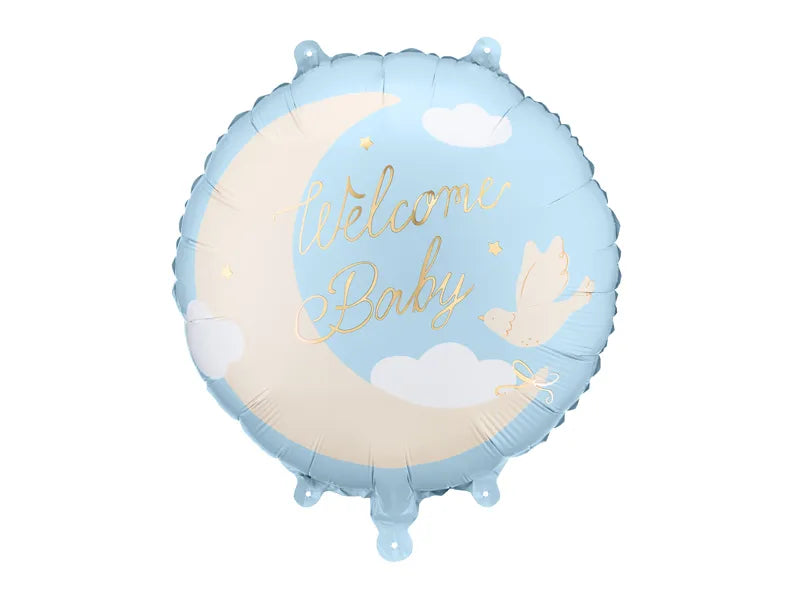 Lys Blå Folieballong ''Velkommen baby''
