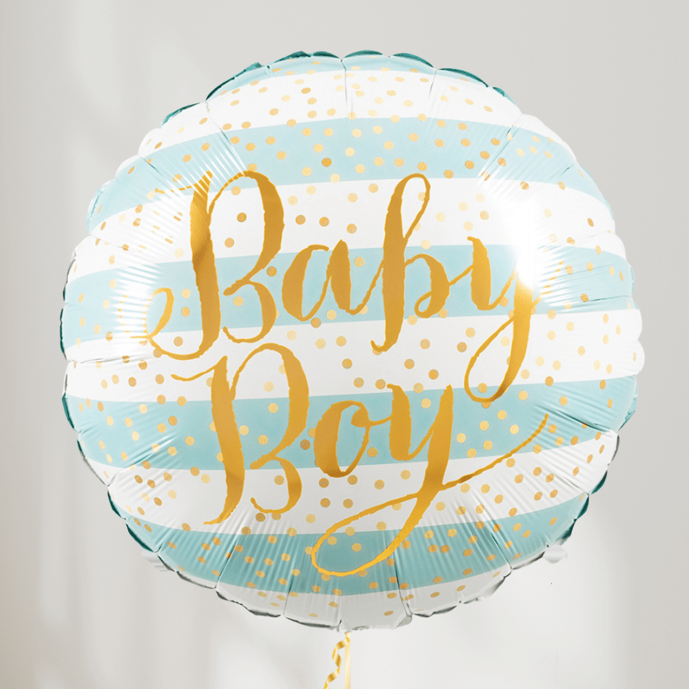 Baby Boy Blå Striper Rund
