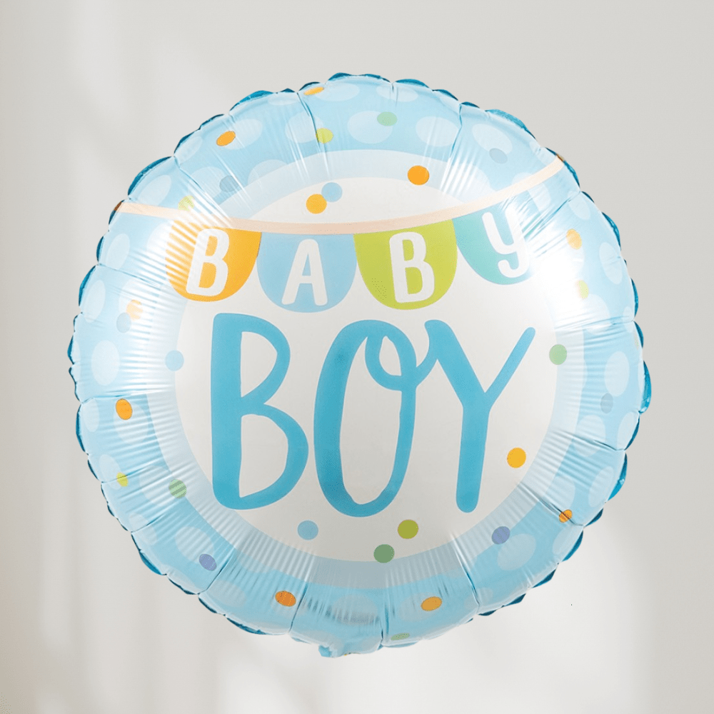 Baby Boy Dots Ballong - folieballong fra Qualatex
