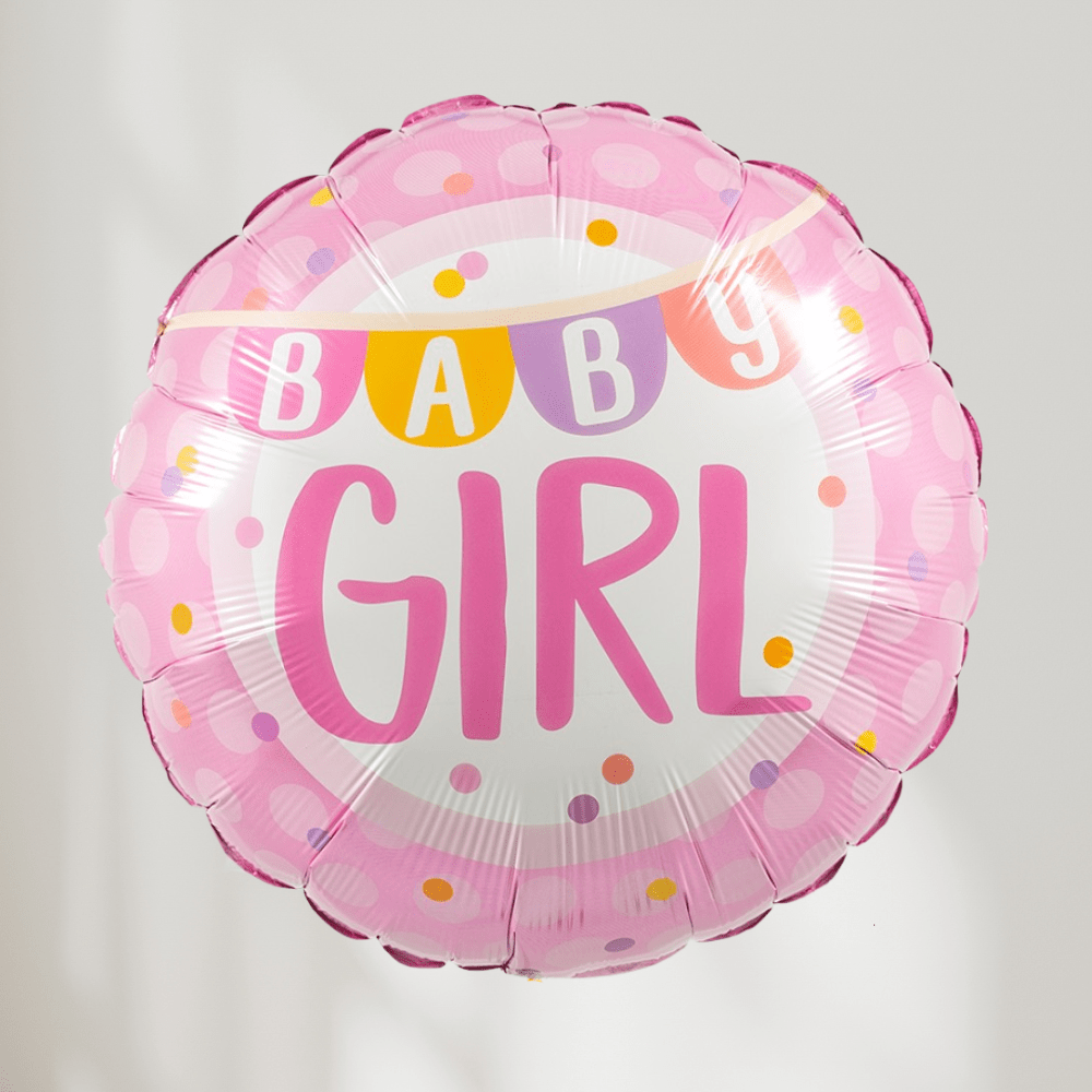 Baby Girl Dots Ballong - folieballong fra Qualatex
