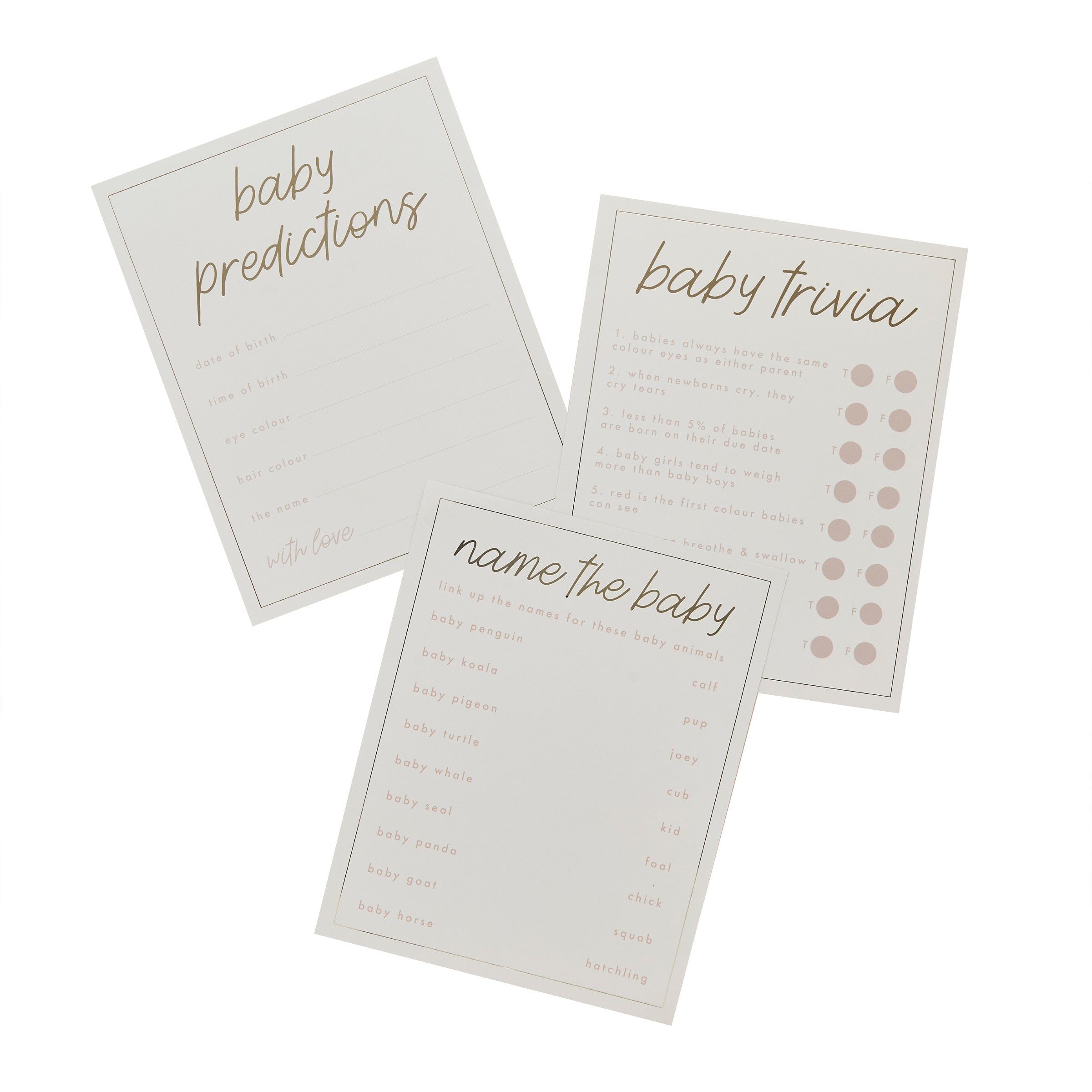 Baby-gjettekort Baby Shower – 18 kort til baby shower fra Festkompaniet