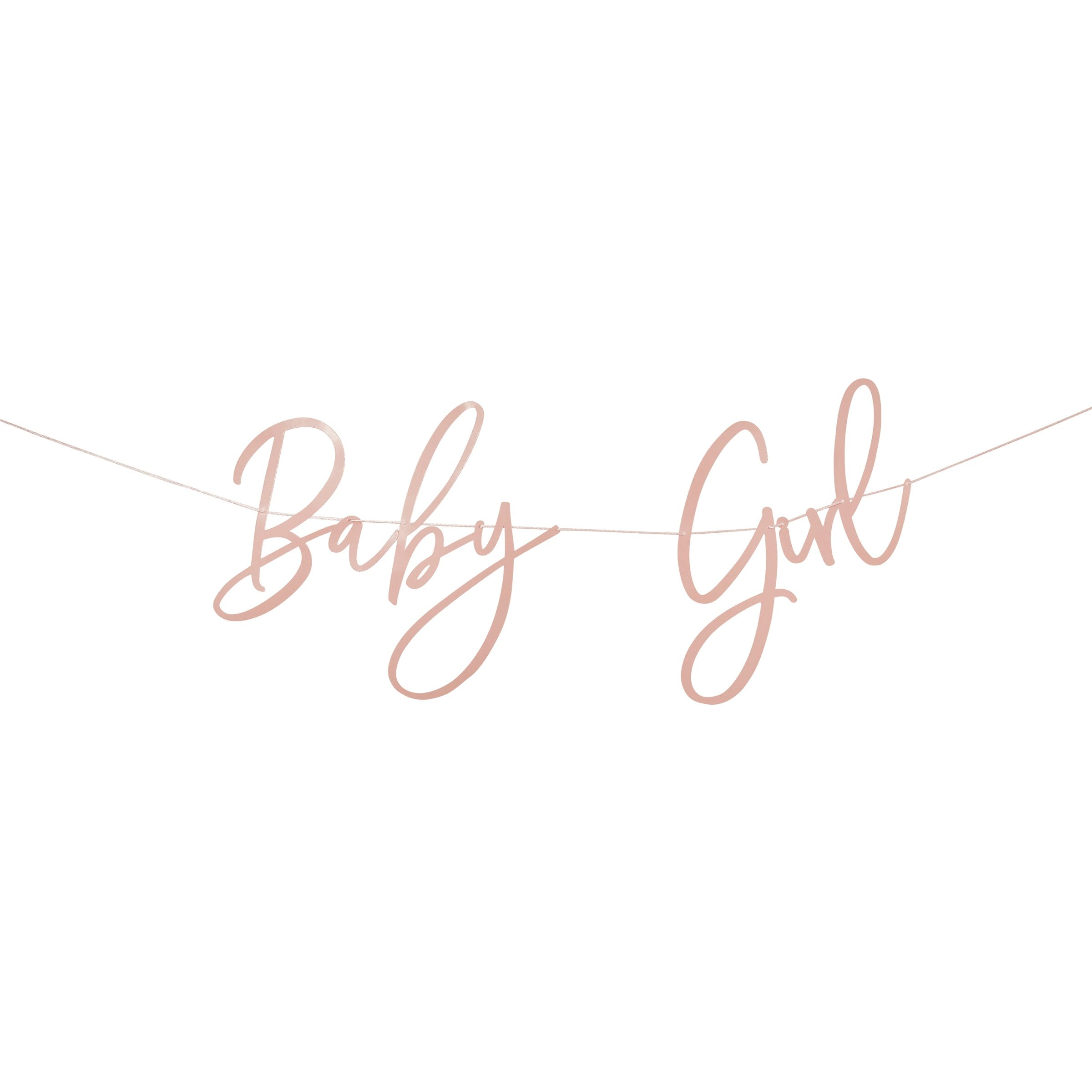 Banner «Baby Girl» Rosa 2 m til baby shower fra Festkompaniet