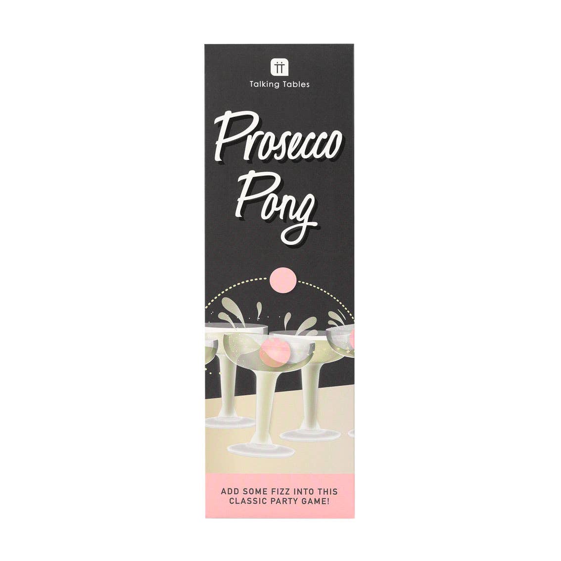 Prosecco Pong drikkespill med plastglass og rosa baller til utdrikningslag – bilde 7