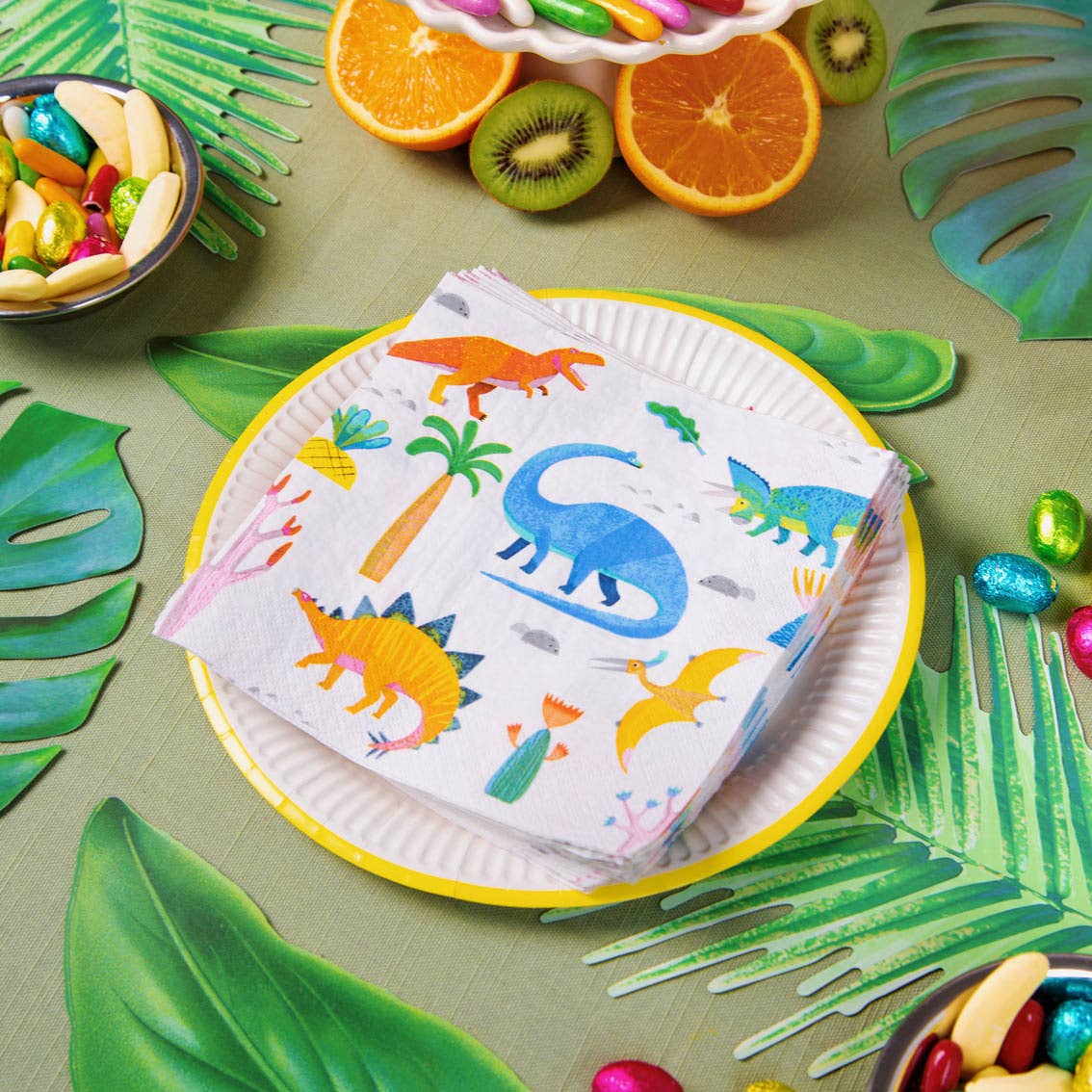 Dino Party servietter med dinosaurer til barnebursdag – bilde 3