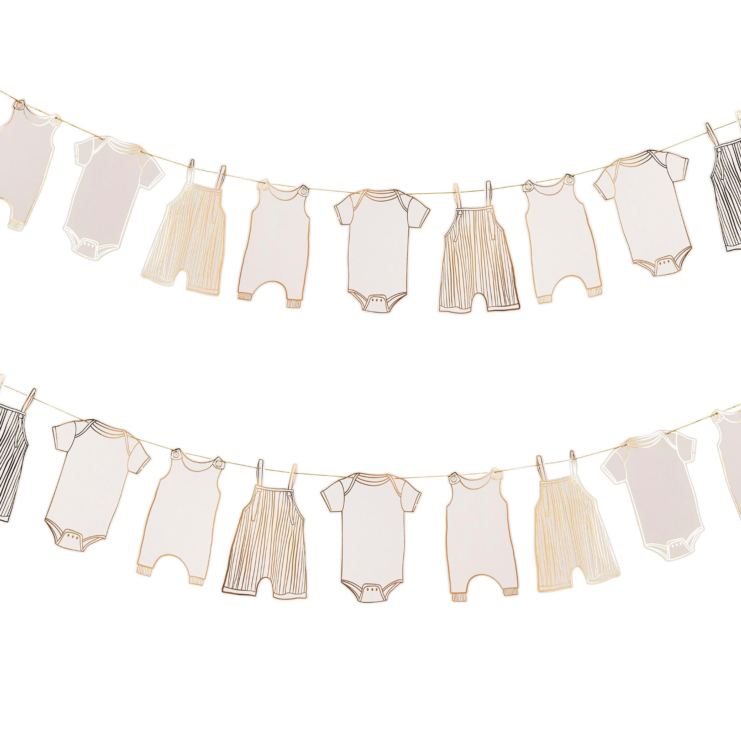 Girlander Sparkedrakt Gull 2,5 m til baby shower fra Festkompaniet
