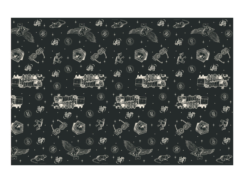 Harry Potter Papirduk Sort 180x120 cm